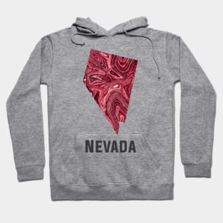 Nevada state map abstract red Hoodie